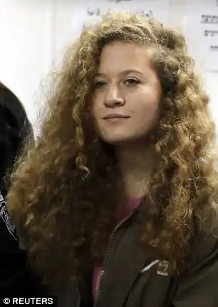 Seventeen-year-old Ahed Tamimi (pictured) is being tried as a minor in a military court 