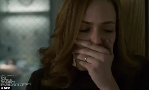 Shock: This Is Us mom Rebecca, played by Mandy Moore, mourns the death of her husband Jack on Sunday night's episode 