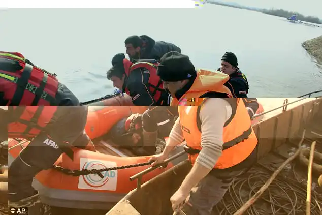 Rescue teams searching for survivors of a boat that capsized in the river along the Turkish-Greek border have recovered the bodies of two children