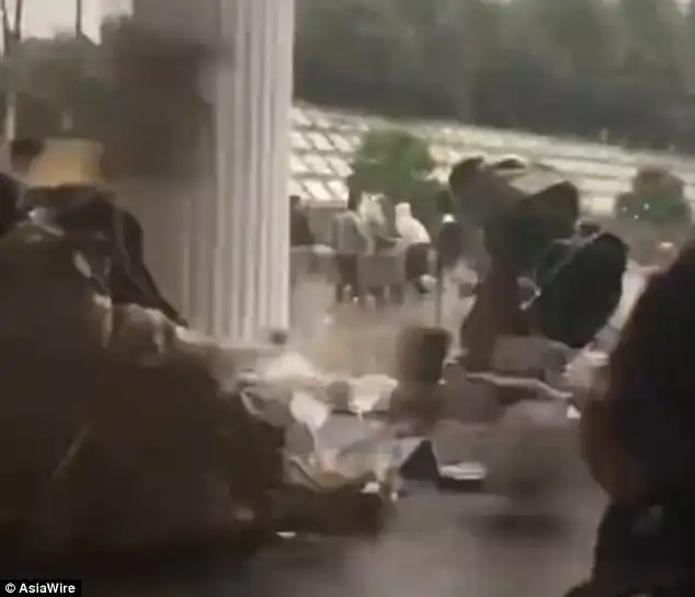 The gale-force winds and strong showers destroy hundreds of new textbooks in minutes 