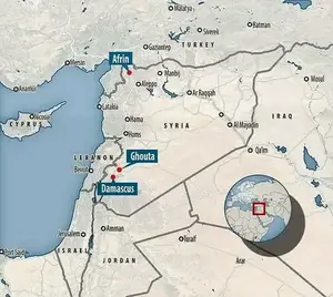 War in Syria: Turkey, backed by Syrian rebel troops, are fighting Kurdish forces in Afrin, while the Syrian government are trying to take back control of Ghoutawhich is held by rebels