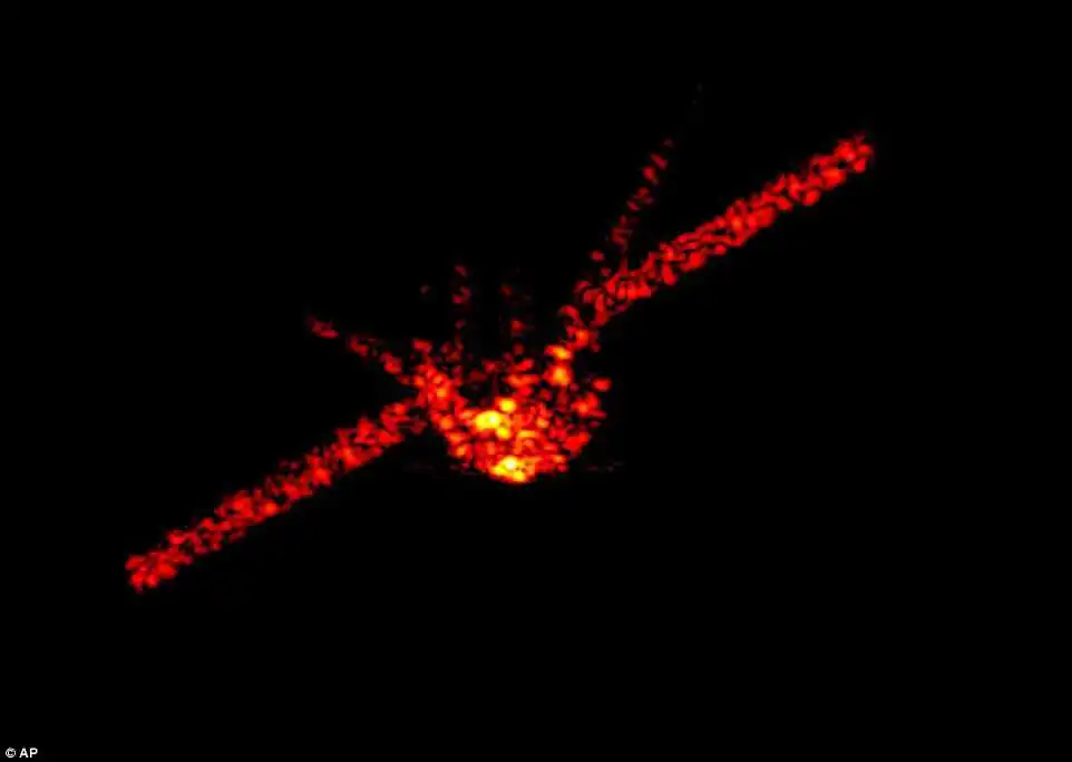 China's defunct Tiangong 1 space station hurtled towards Earth and re-entered the atmosphere on Monday. It is pictured in an undated radar image