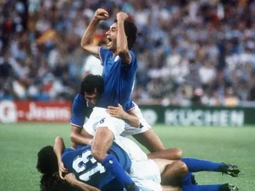 Italians defenders Antonio Cabrini (top,