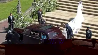 Meghan Markle arriving at her royal wedding ceremony