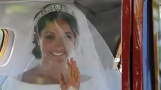 Meghan Markle arriving at her royal wedding ceremony