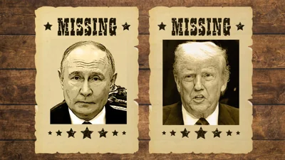 Missing posters of Putin and Trump