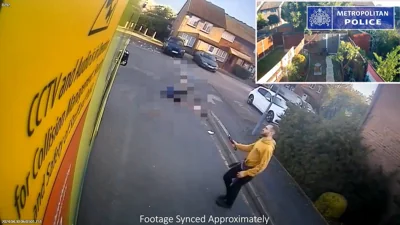 PIXELATED AT SOURCE Handout screengrab from body cam footage dated 30/4/2024 issued by Metropolitan Police of the police pursuit and arrest of Marcus Arduini Monzo. Monzo has been found guilty at the Old Bailey of murdering 14-year-old Daniel Anjorin during a samurai sword rampage in Hainault, north-east London, in April last year. Issue date: Wednesday June 25, 2025. PA Photo. Photo credit should read: Metropolitan Police/PA Wire NOTE TO EDITORS: This handout photo may only be used for editorial reporting purposes for the contemporaneous illustration of events, things or the people in the image or facts mentioned in the caption. Reuse of the picture may require further permission from the copyright holder.