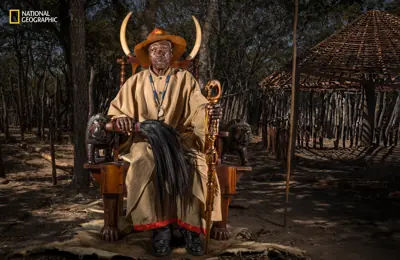 Jasper Doest's 'King’s Orders,' portraying King Mwene Chivueka VI in Angola with elephants